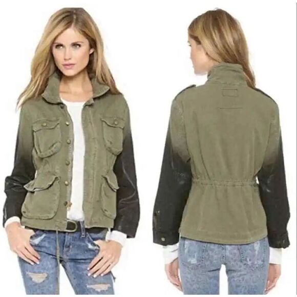 Current Elliott Lone Soldier Jacket with Ombre Coated Sleeves - Picture 2 of 11